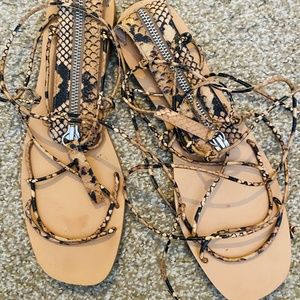 Zara leather wrap sandals